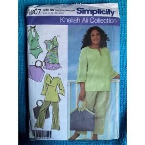 Simplicity sewing pattern  4607 pants top halter top bag shorts